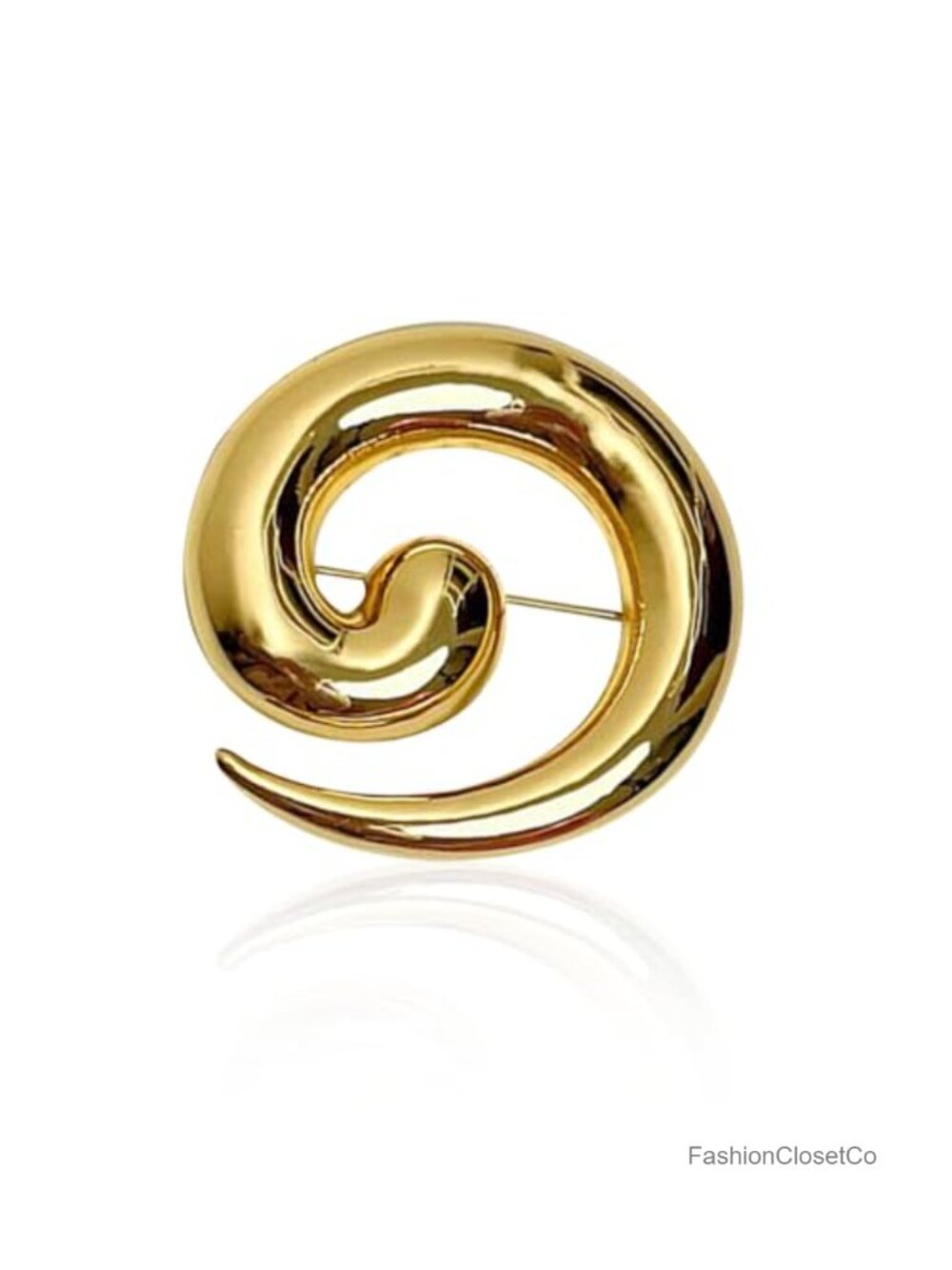 Snail Brooch Pin Gold Plated Twist Lapel Pin for Jackets.